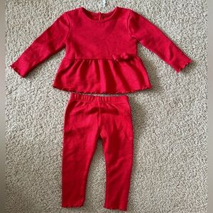 EUC 18M sparkly red long-sleeve set